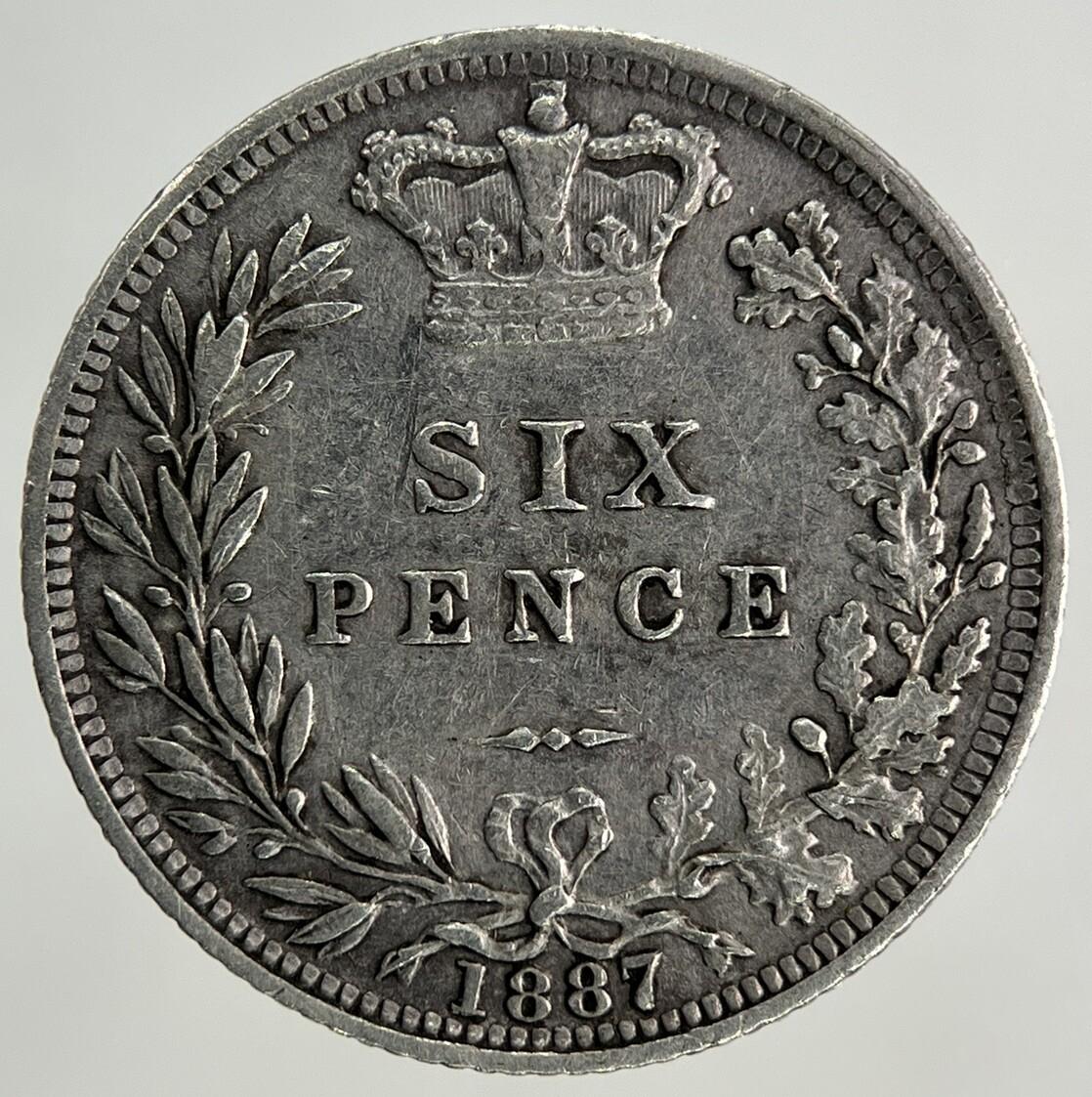 1887 Victoria Sixpence Silver Coin | Very High Grade