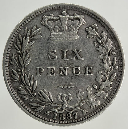 1887 Victoria Sixpence Silver Coin | Very High Grade