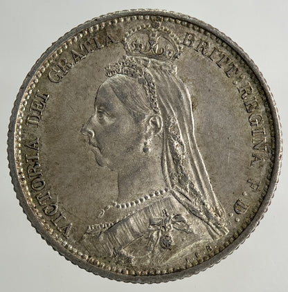 1888 Victoria Sixpence Silver Coin | Very Fine Grade