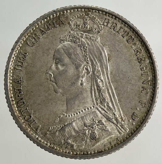 1888 Victoria Sixpence Silver Coin | Very Fine Grade