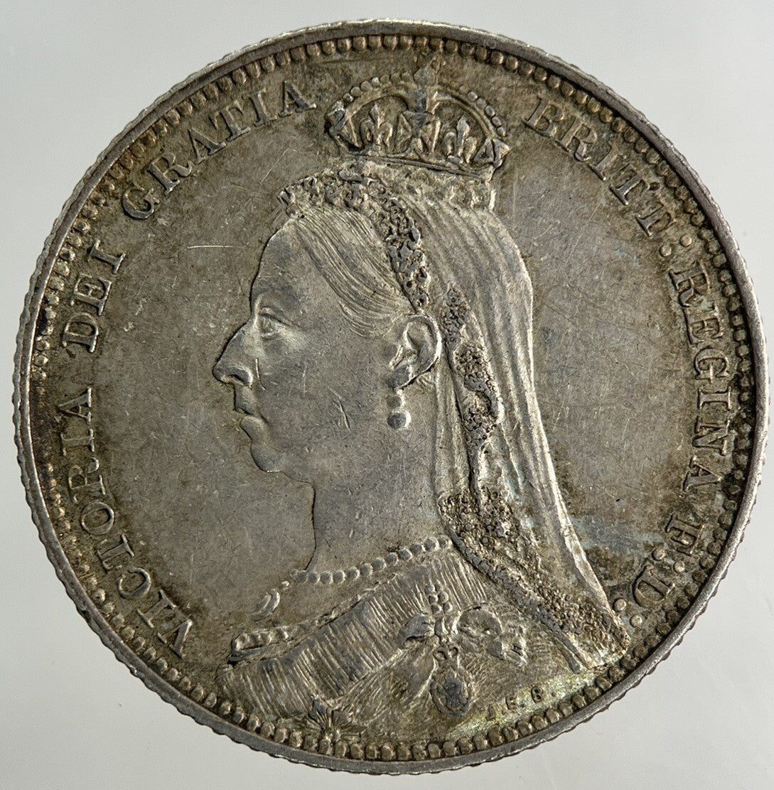 1889 Victoria Shilling Silver Coin | Very Fine Grade