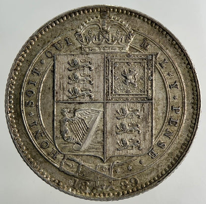 1889 Victoria Shilling Silver Coin | Very Fine Grade