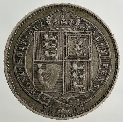 1887 Victoria Shilling Silver Coin | Fine Collectable Grade
