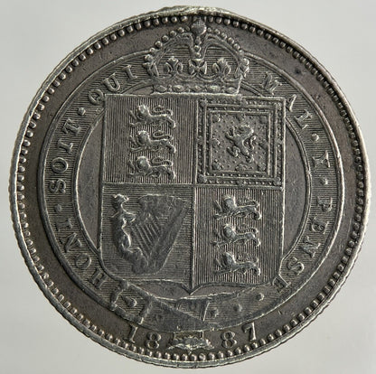 1887 Victoria Shilling Silver Coin | Fine Collectable Grade