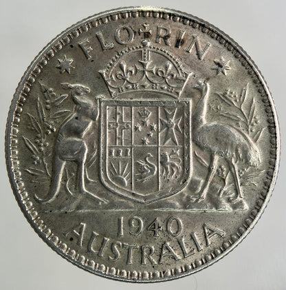 1940 Australia Florin Silver Coin | Very High Grade