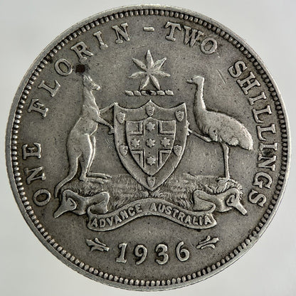 1936 Australia Florin Silver Coin | Very High Grade