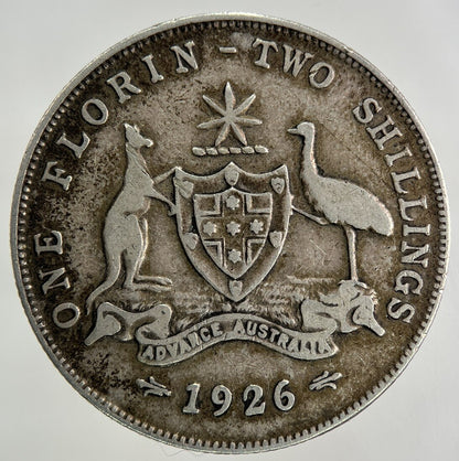 1926 Australia Florin Silver Coin | Fine Collectable Grade