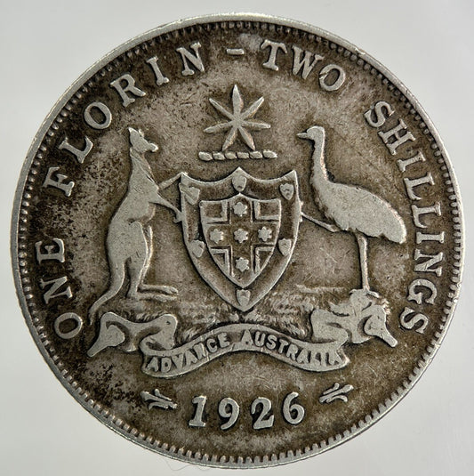 1926 Australia Florin Silver Coin | Fine Collectable Grade