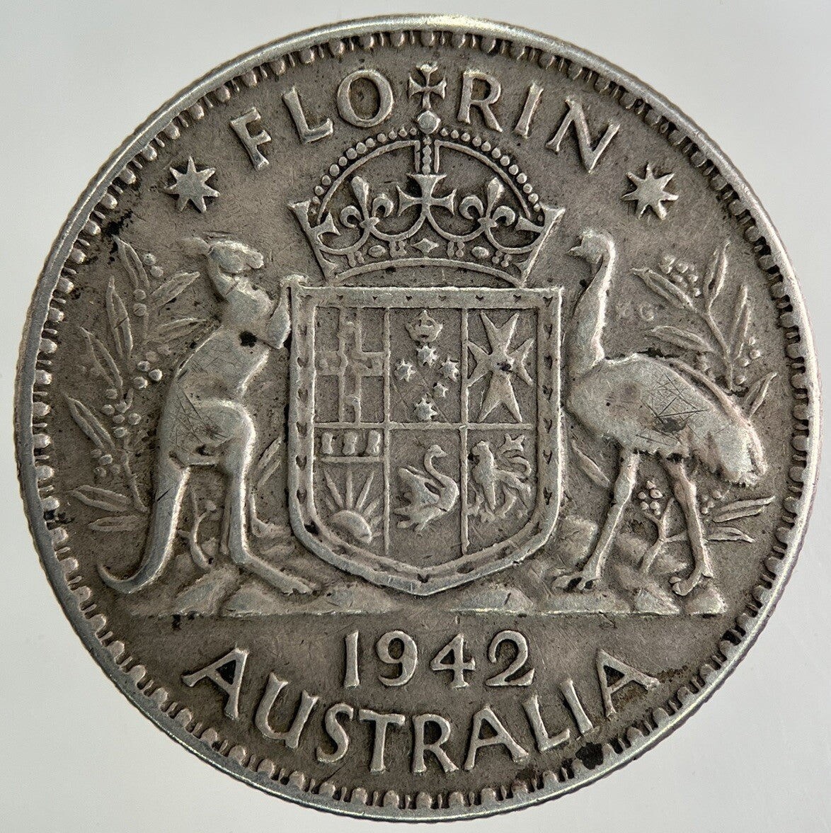 1942 Australia Florin Silver Coin | Fine Collectable Grade