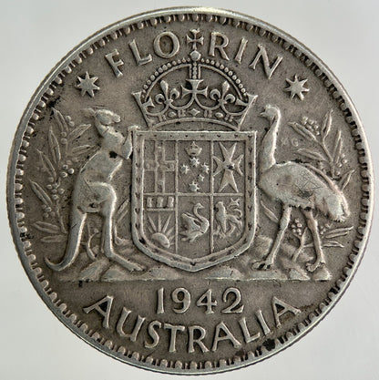 1942 Australia Florin Silver Coin | Fine Collectable Grade