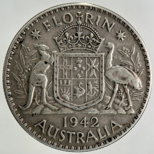 1942 Australia Florin Silver Coin | Fine Collectable Grade
