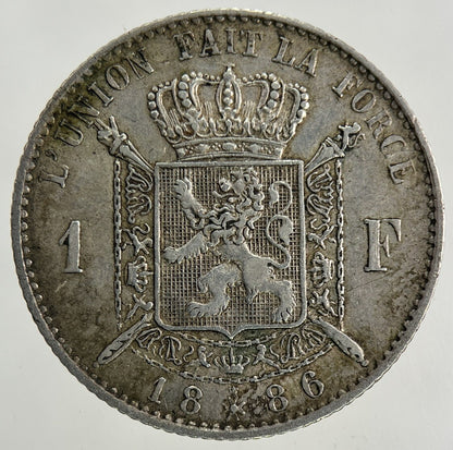 1886 Belgium 1 Franc Silver Coin | Very High Grade