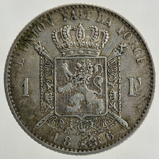 1886 Belgium 1 Franc Silver Coin | Very High Grade