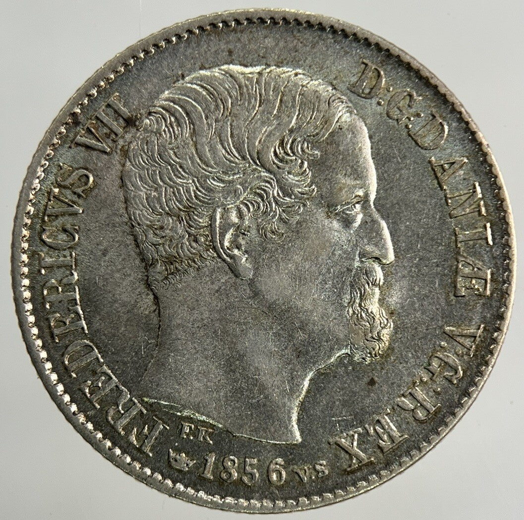 1856 Denmark 16 Skilling Silver Coin | Very Fine Grade