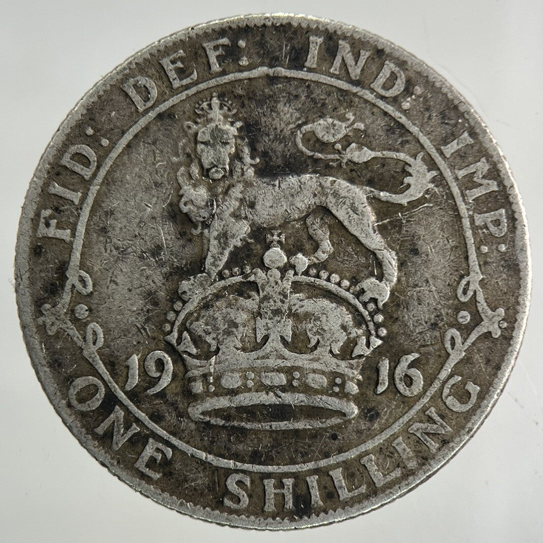 1916 George V Shilling Silver Coin | Fine Collectable Grade