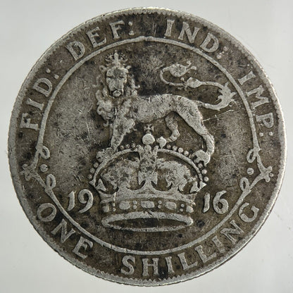 1916 George V Shilling Silver Coin | Fine Collectable Grade