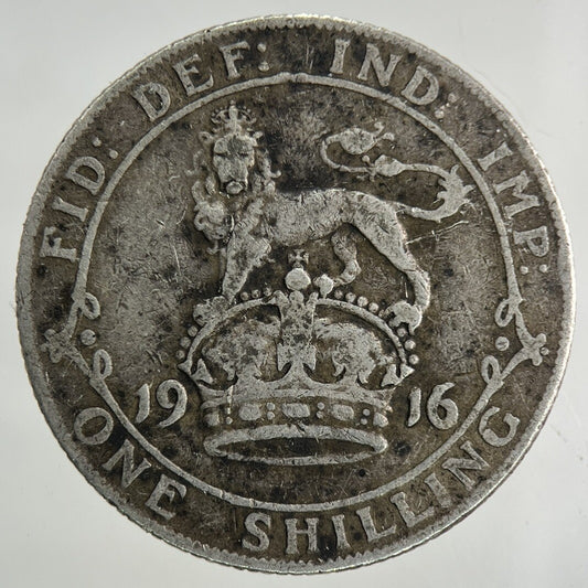 1916 George V Shilling Silver Coin | Fine Collectable Grade
