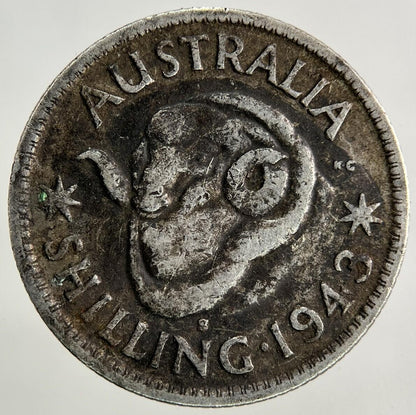 1943-S Australia One Shilling Silver Coin | Fine Collectable Grade
