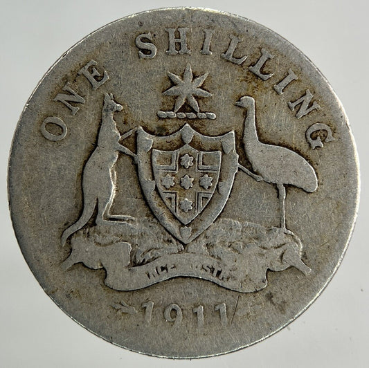 1911 Australia One Shilling Silver Coin | Collectable Grade