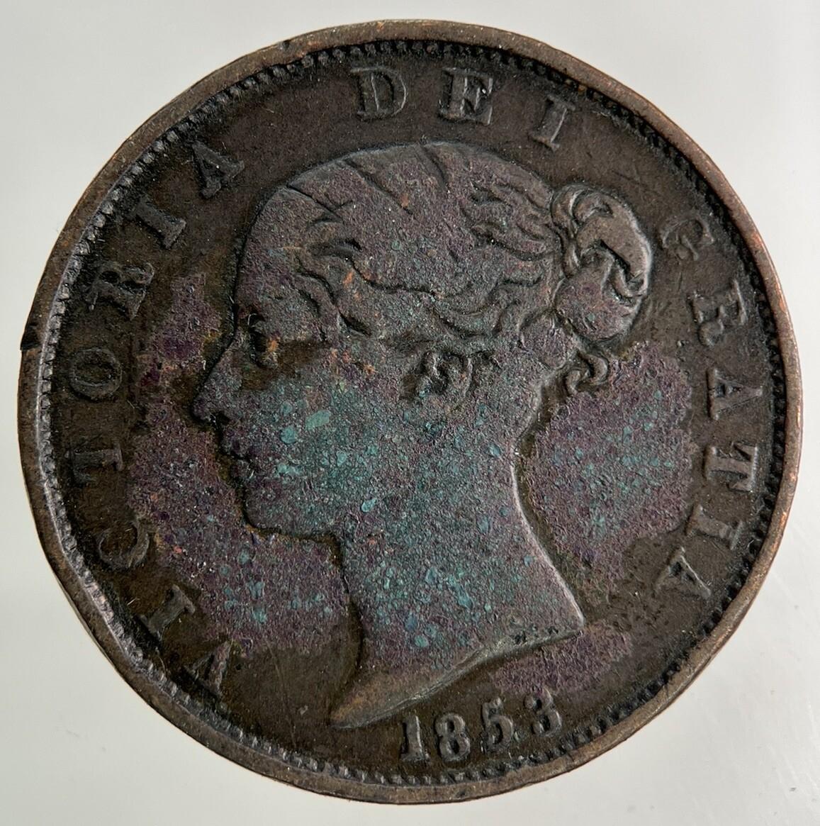 1853 Victoria Half-Penny Coin | Fine Collectable Grade