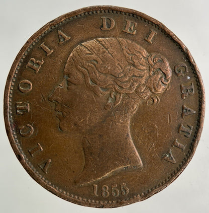 1855 Victoria Half-Penny Coin | Very High Grade