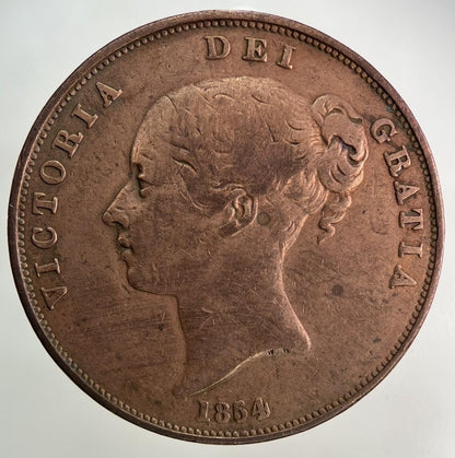 1854 Victoria One Penny Coin | Fine Collectable Grade