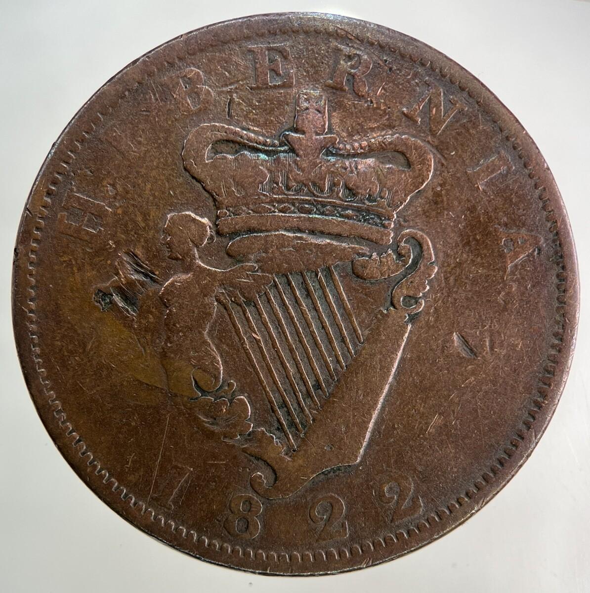 1822 Irish One Penny Coin | Fine Collectable Grade