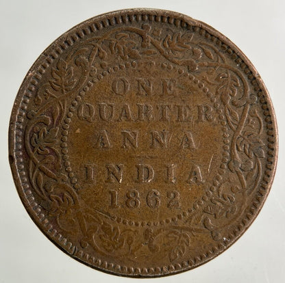 1862 India One Quarter Anna Coin | Very High Grade