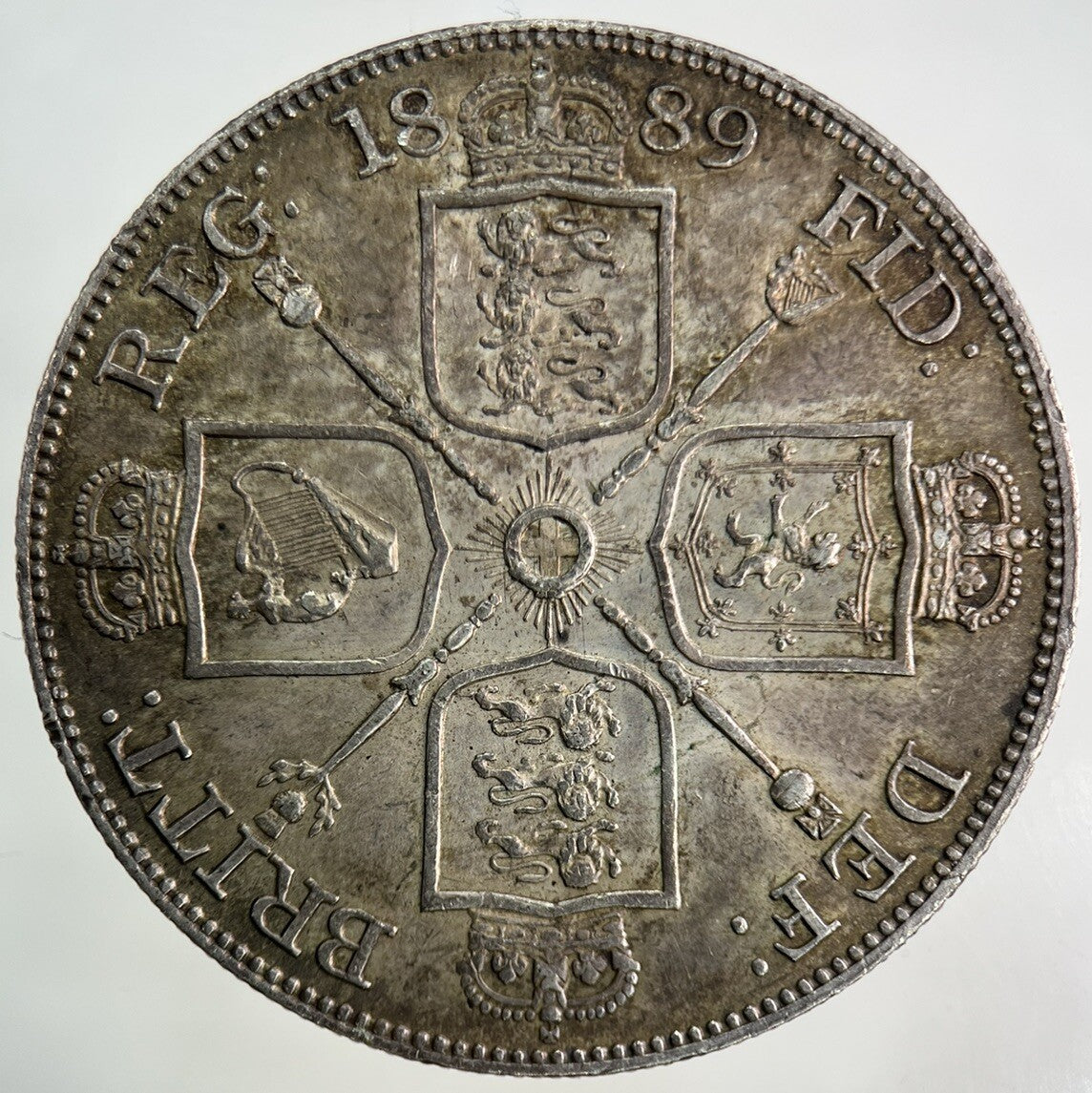 1889 Victoria Double Florin Silver Coin | Very Fine Grade
