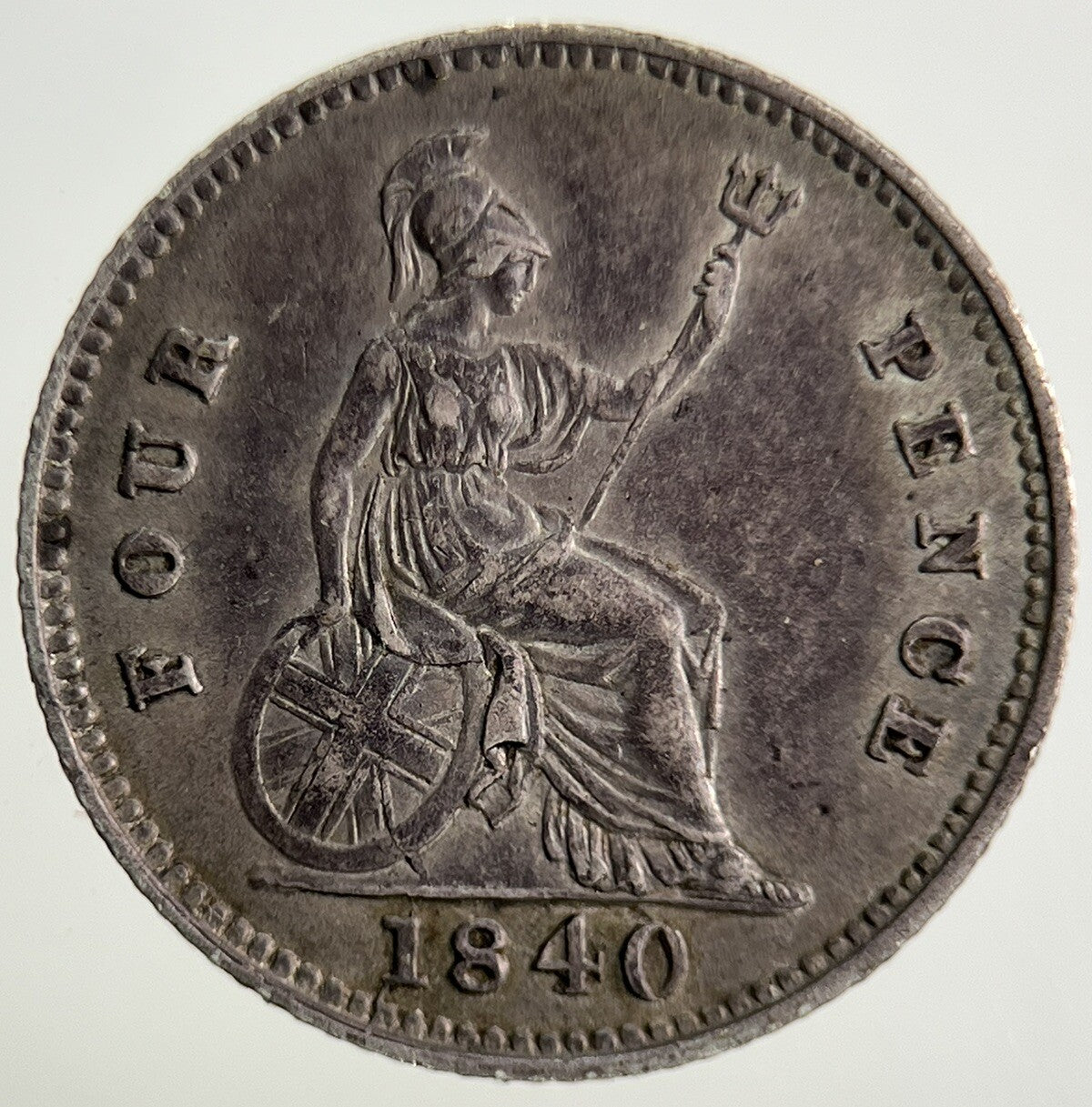 1840 Victoria Groat Four-Pence Silver Coin | Very High Grade