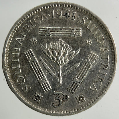 1941 South Africa Threepence Silver Coin | Fine Collectable Grade