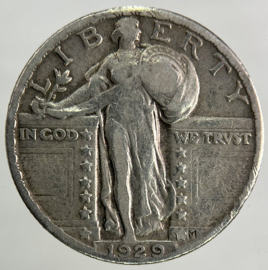 1929 US USA Standing Liberty Quarter Dollar Silver Coin | Very High Grade