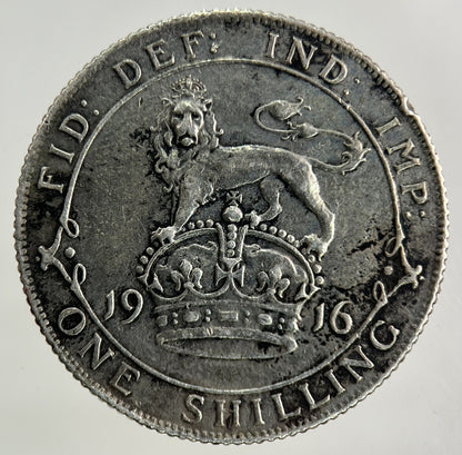 1916 George V Shilling Silver Coin | Very High Grade