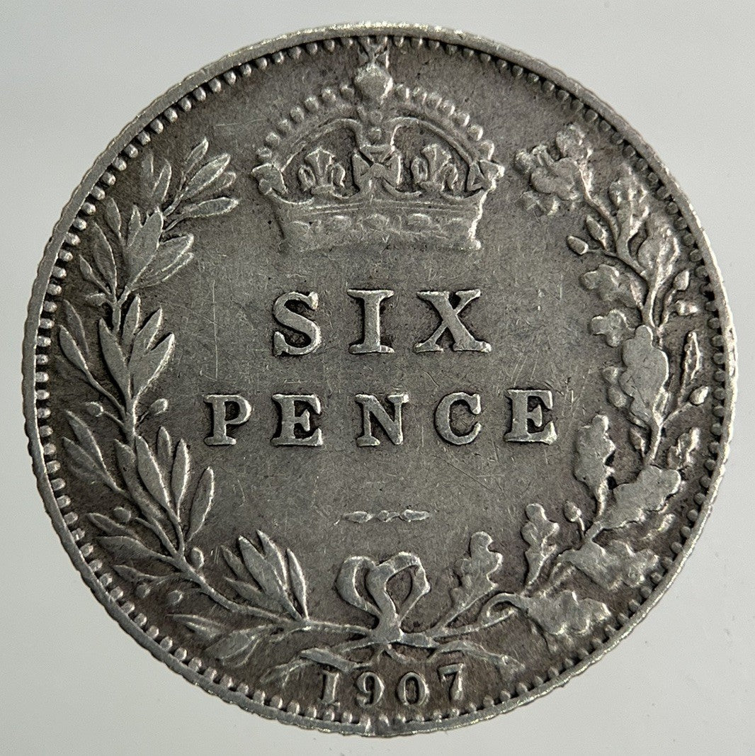 1907 Edward VII Sixpence Silver Coin | Very High Grade