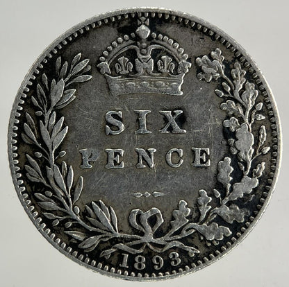 1893 Victoria Sixpence Silver Coin | Very High Grade