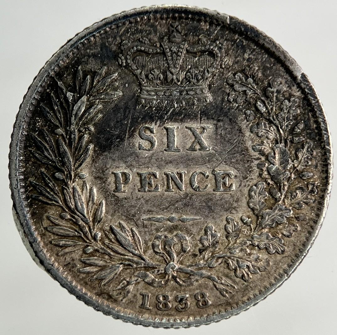 1838 Victoria Sixpence Silver Coin | Very High Grade
