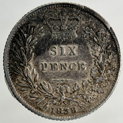 1838 Victoria Sixpence Silver Coin | Very High Grade