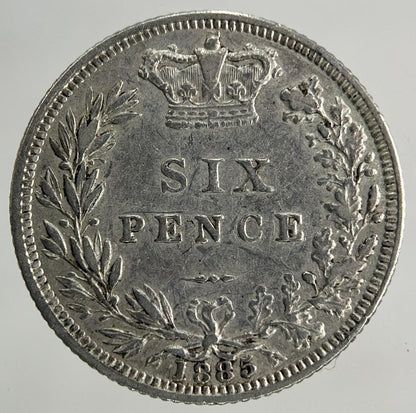 1885 Victoria Sixpence Silver Coin | Very High Grade
