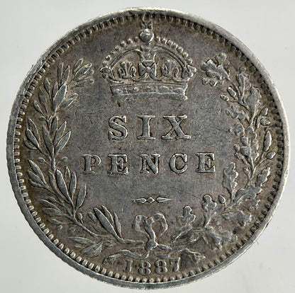 1887 Victoria Sixpence Silver Coin | Very High Grade