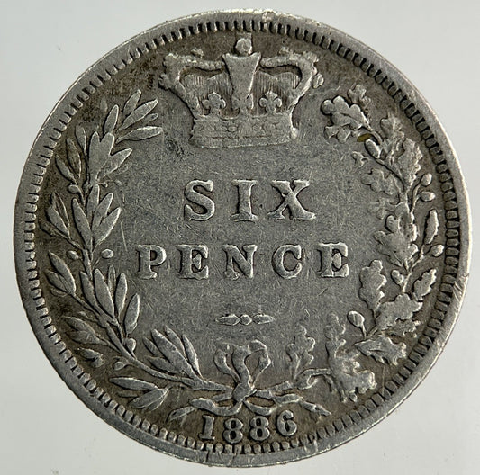 1886 Victoria Sixpence Silver Coin | Fine Collectable Grade
