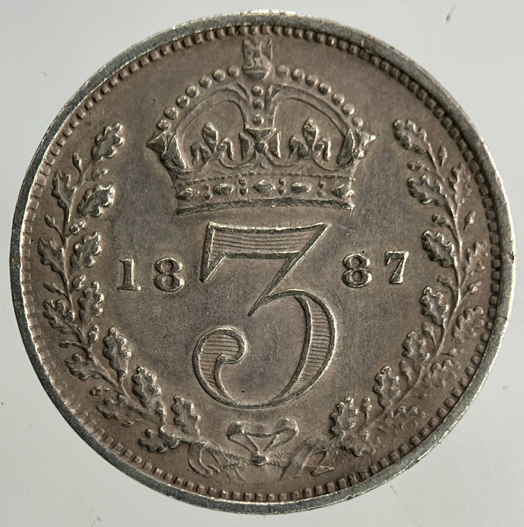 1887 Victoria Threepence Silver Coin | Very Fine Grade