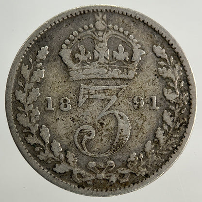1891 Victoria Threepence Silver Coin | Fine Collectable Grade