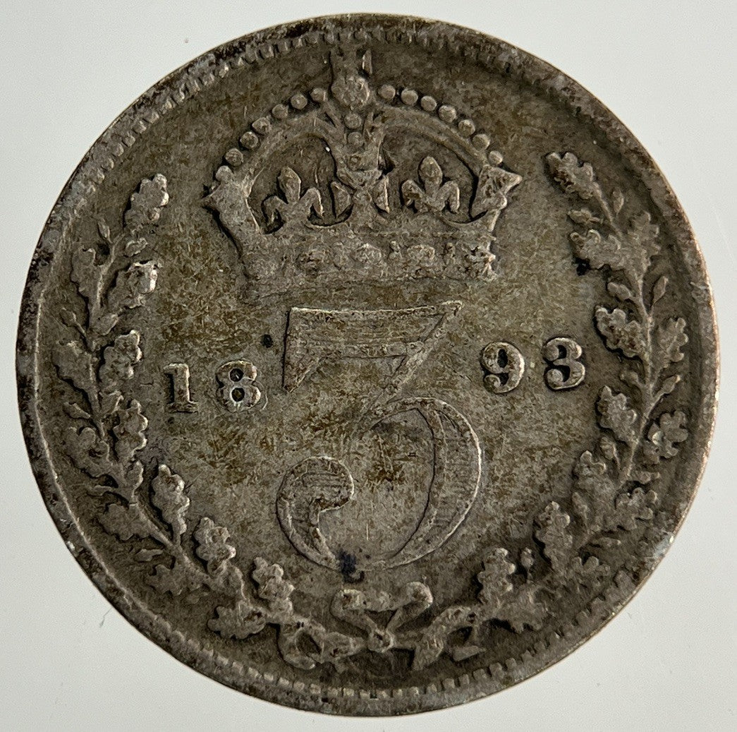 1893 Victoria Threepence Silver Coin | Fine Collectable Grade