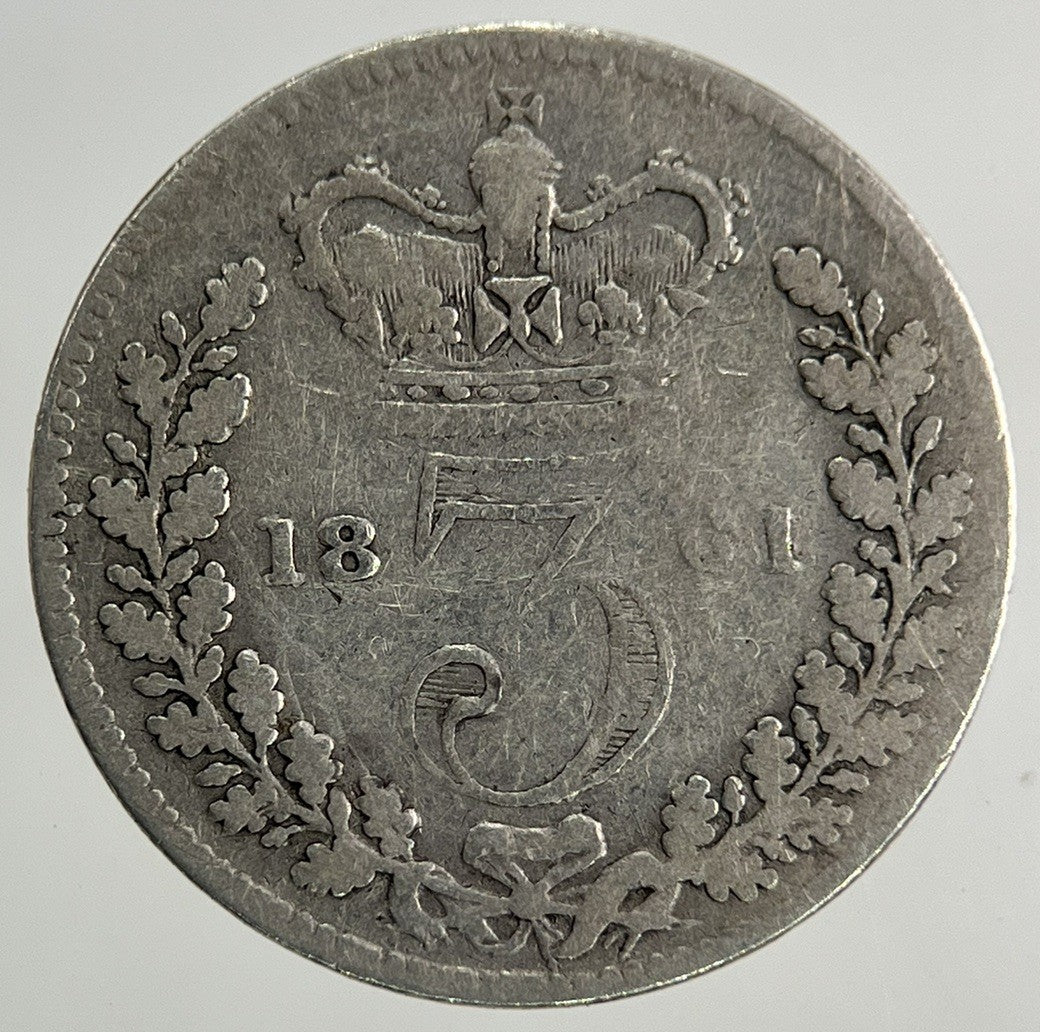 1861 Victoria Threepence Silver Coin | Fine Collectable Grade