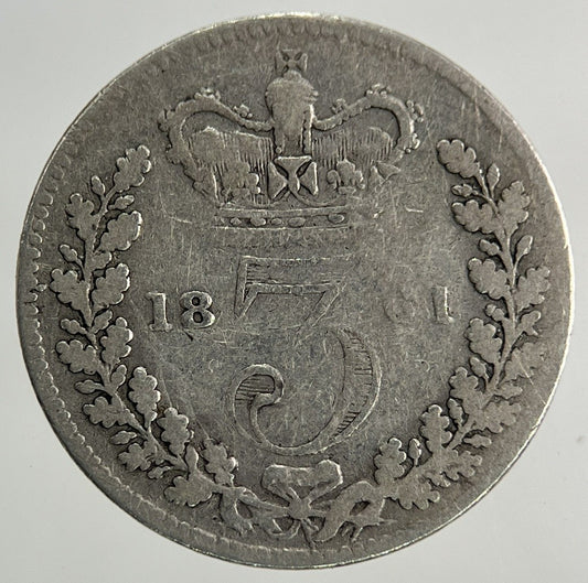 1861 Victoria Threepence Silver Coin | Fine Collectable Grade