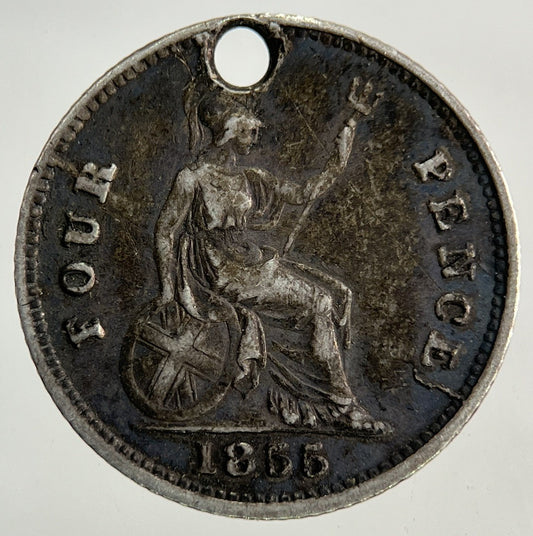 1855 Victoria Groat Four-Pence Silver Coin | Fine Collectable Grade