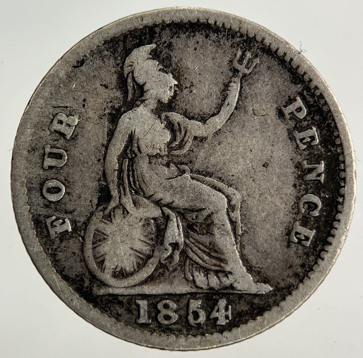 1854 Victoria Groat Four-Pence Silver Coin | Fine Collectable Grade