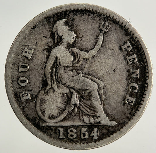 1854 Victoria Groat Four-Pence Silver Coin | Fine Collectable Grade