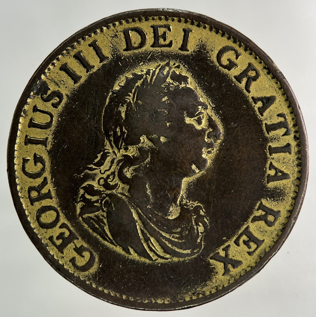 1799 Gilded George III 3rd Half-Penny Coin | Fine Collectable Grade