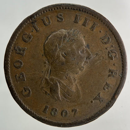 1807 George III 3rd Half-Penny Coin | Fine Collectable Grade
